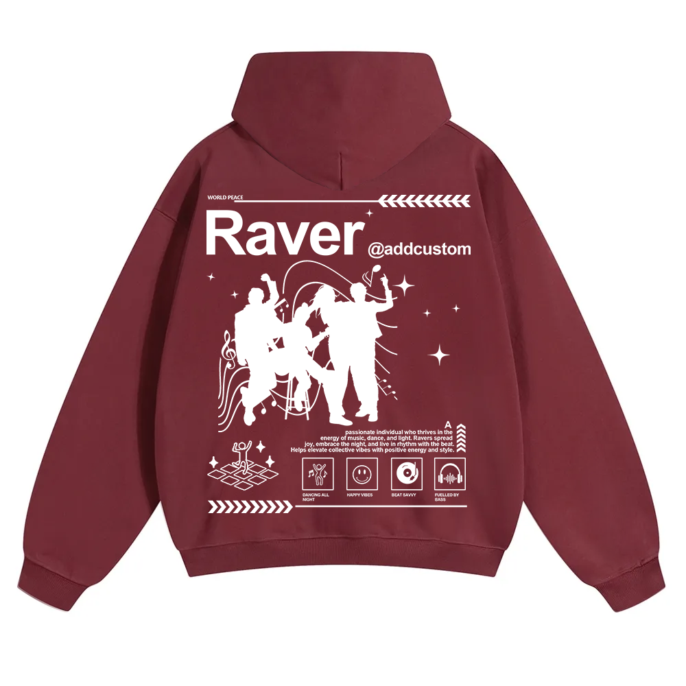Addcustom Raver Unisex Solid Color Hoodie wearishow