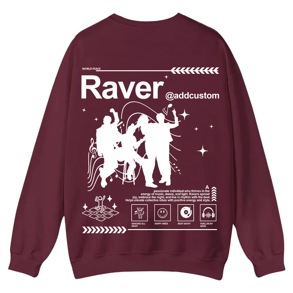 Addcustom Raver Casual Crewneck Sweatshirt wearishow