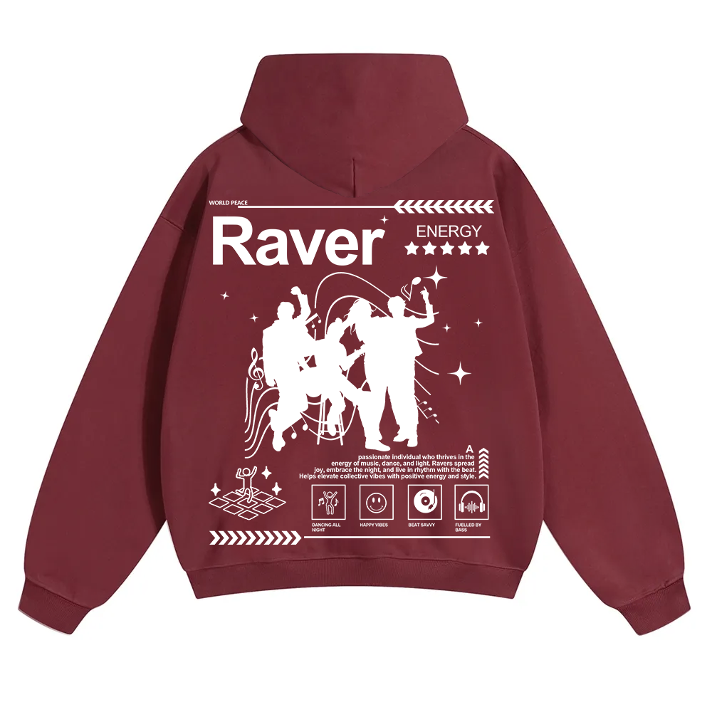 Raver Unisex Solid Color Hoodie wearishow
