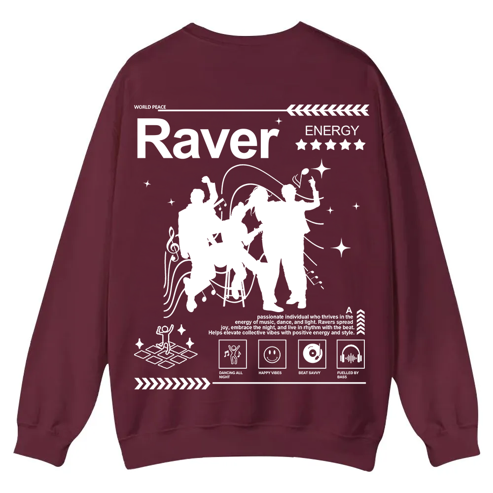 Raver Casual Crewneck Sweatshirt wearishow