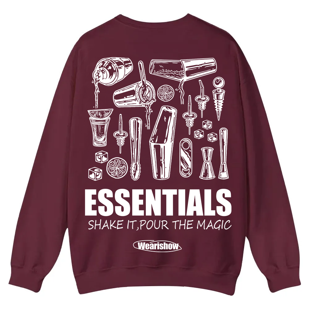Bartender Essentials Casual Crewneck Sweatshirt wearishow