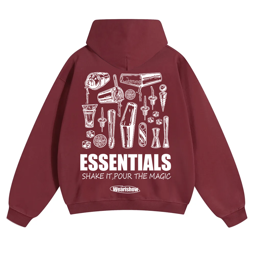 Bartender Essentials Unisex Solid Color Hoodie wearishow