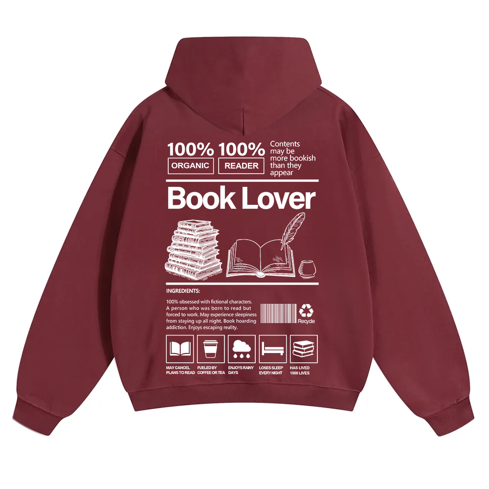 Book Lover Unisex Solid Color Hoodie wearishow