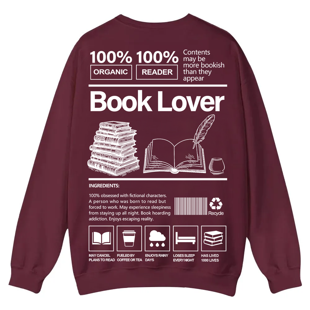 Book Lover Casual Crewneck Sweatshirt wearishow