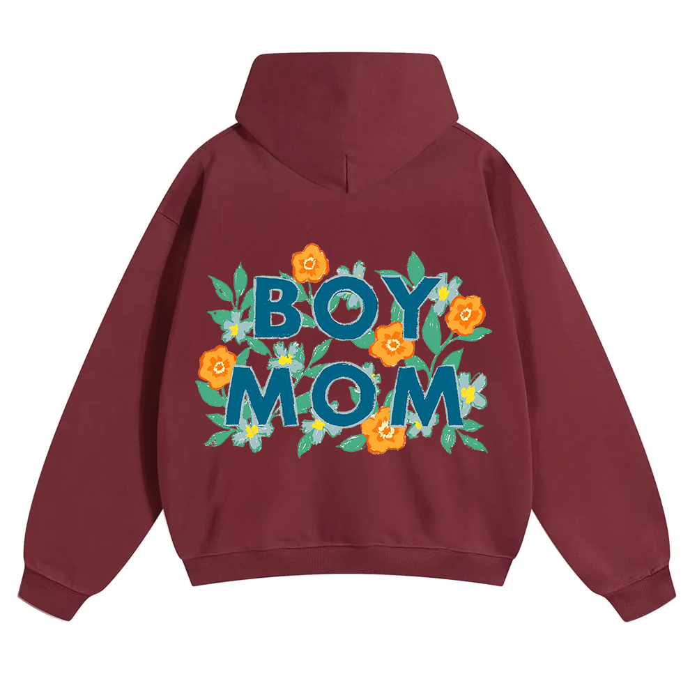 Boy Mom Unisex Solid Color Hoodie wearishow