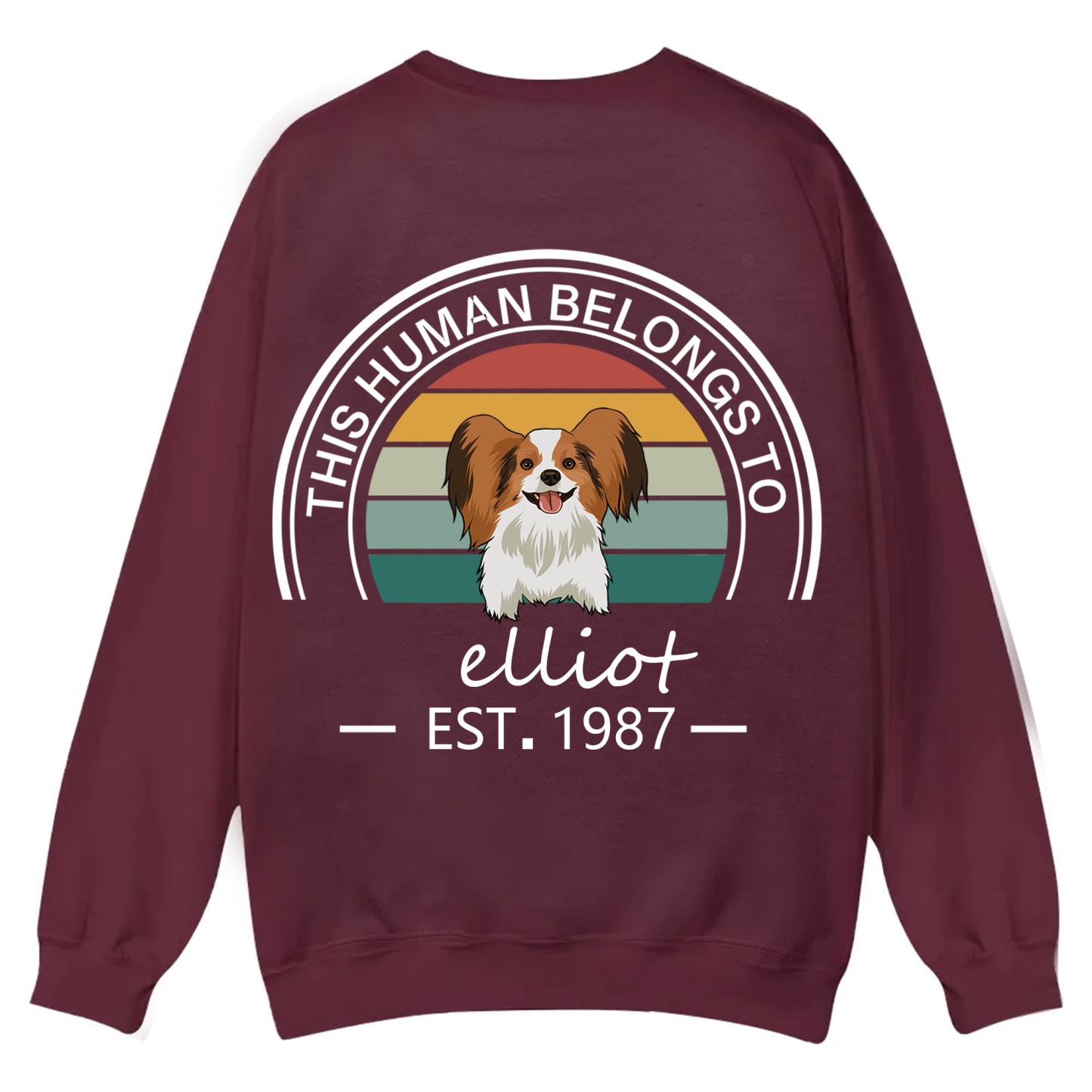 This Human Belongs To - Personalized Custom Unisex Casual Crewneck Sweatshirt
