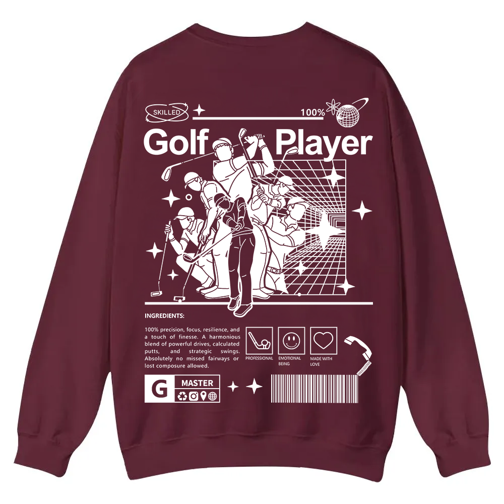 Golf Player Casual Crewneck Sweatshirt wearishow wearishow