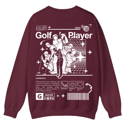 Golf Player Casual Crewneck Sweatshirt wearishow wearishow