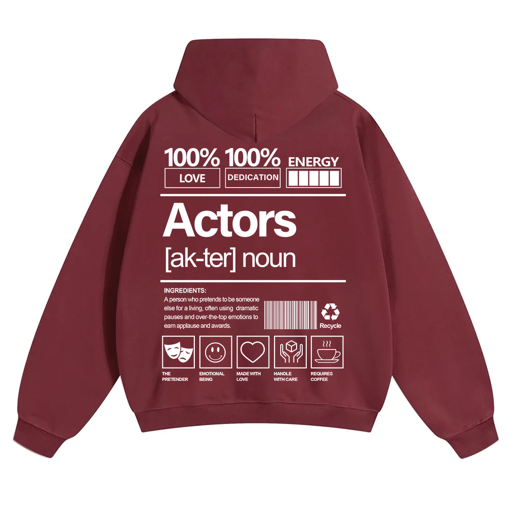 Actors Unisex Solid Color Hoodie wearishow