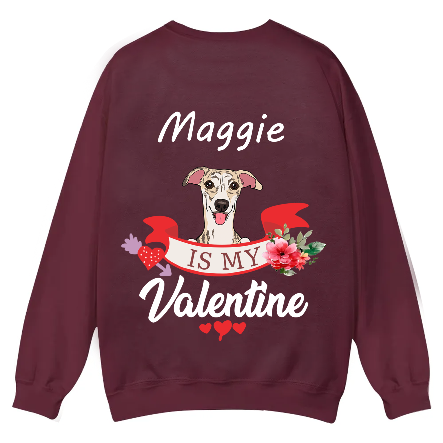 My Dog Is My Valentine Lover - Personalized Custom Unisex Casual Crewneck Sweatshirt