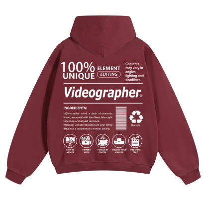Videographer Unisex Solid Color Hoodie wearishow