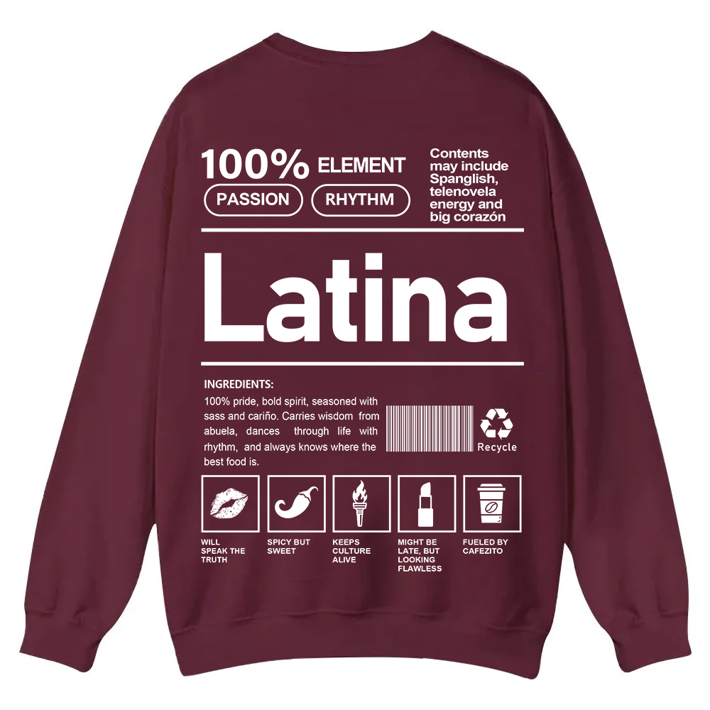 Latina Unisex Fit  Casual Crewneck Sweatshirt wearishow