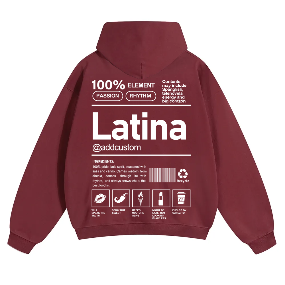 Latina Addcustom Unisex Fit Color Hoodie wearishow