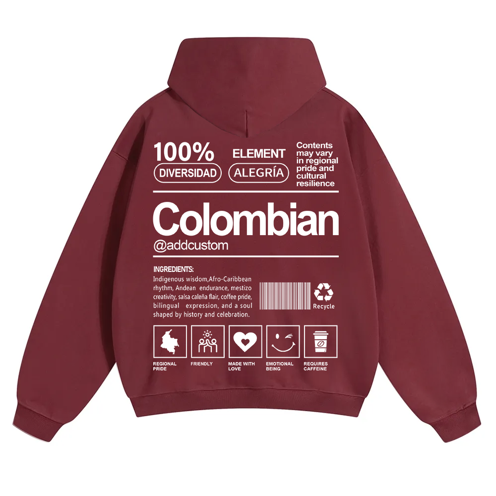 Colombian Addcustom Unisex Fit Color Hoodie wearishow