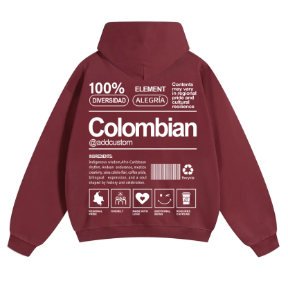 Colombian Addcustom Unisex Fit Color Hoodie wearishow