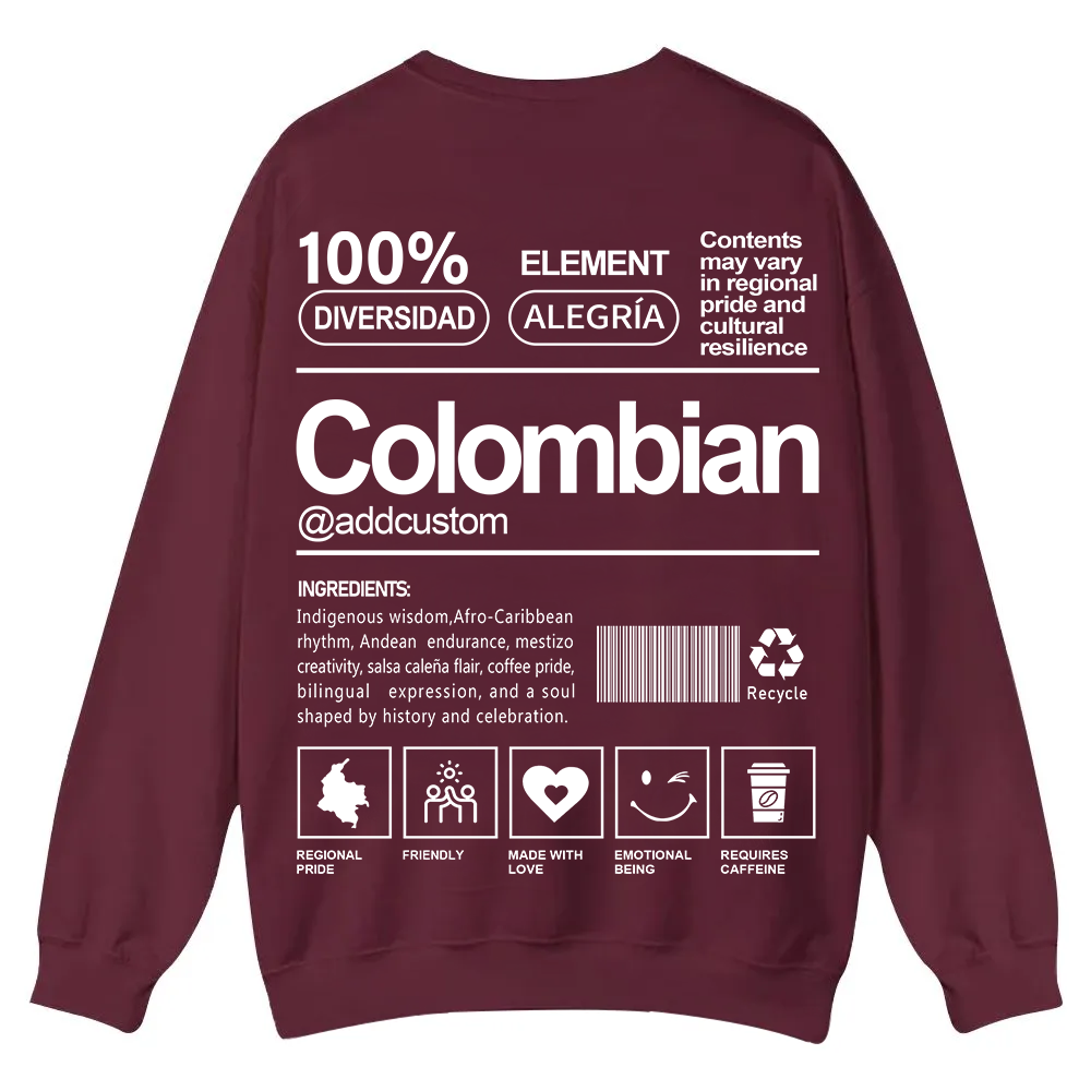 Colombian Addcustom Unisex Fit  Casual Crewneck Sweatshirt wearishow