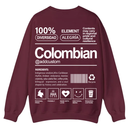 Colombian Addcustom Unisex Fit  Casual Crewneck Sweatshirt wearishow