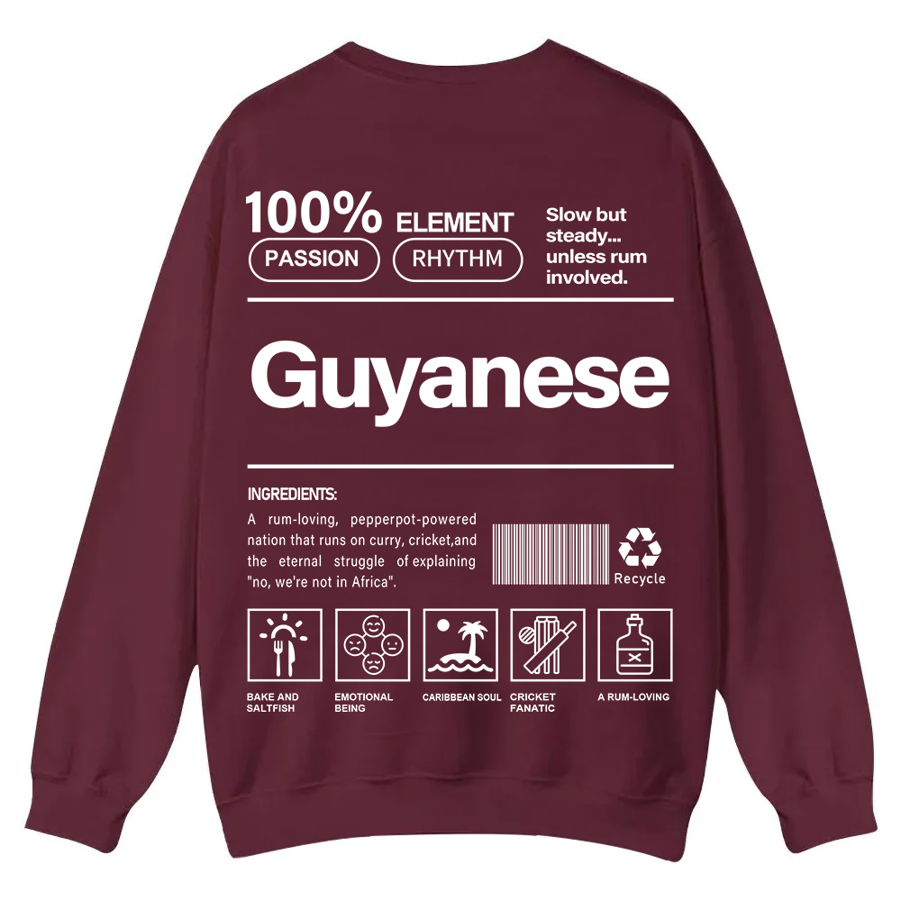 Guyanese Unisex Fit  Casual Crewneck Sweatshirt wearishow