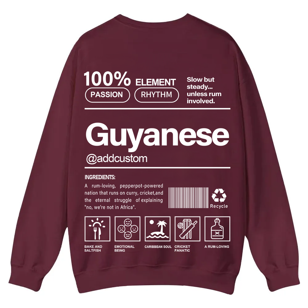 Guyanese Addcustom Unisex Fit  Casual Crewneck Sweatshirt wearishow