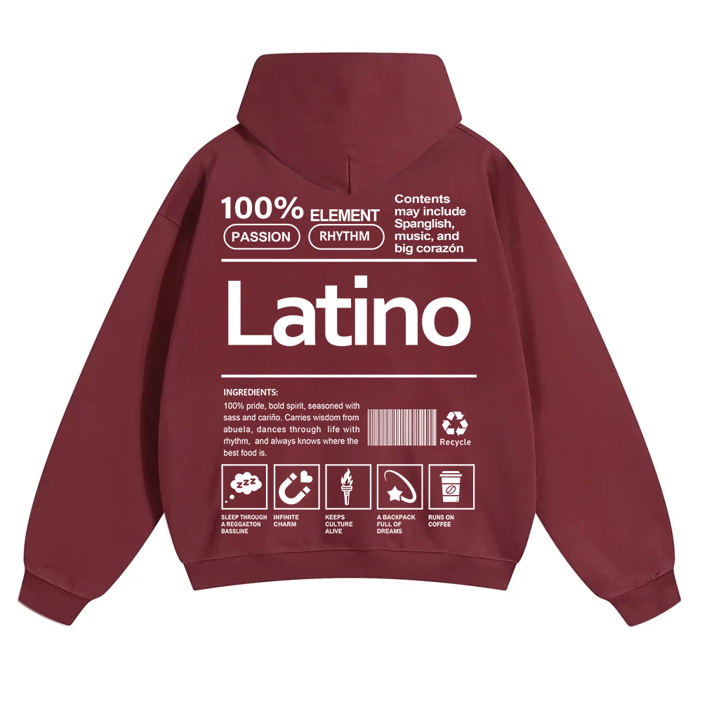 Latino Unisex Fit Color Hoodie wearishow