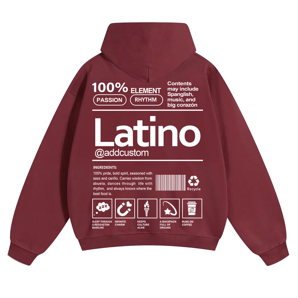 Latino Addcustom Unisex Fit Color Hoodie wearishow