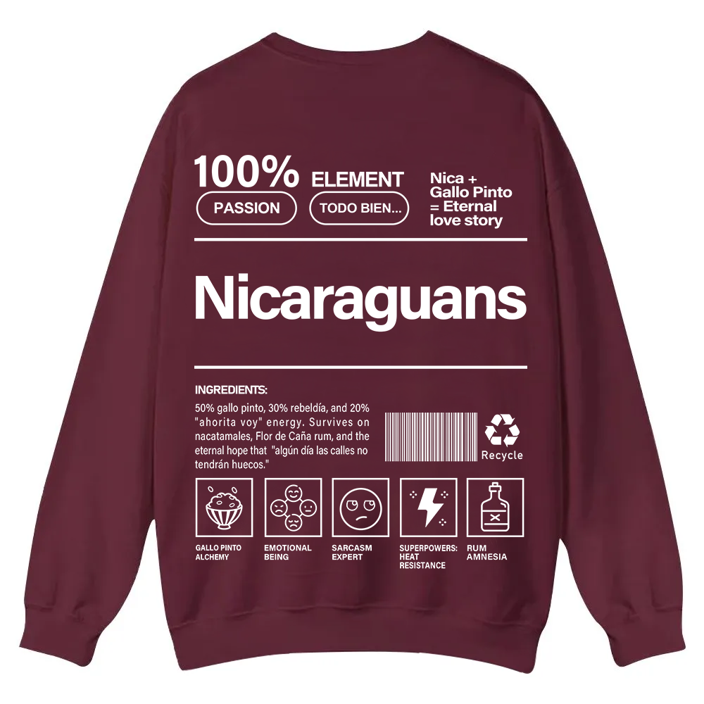 Nicaraguans Unisex Fit  Casual Crewneck Sweatshirt wearishow