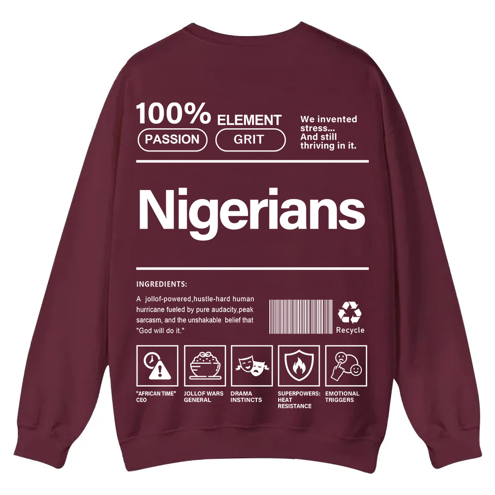 Nigerians Unisex Fit  Casual Crewneck Sweatshirt wearishow