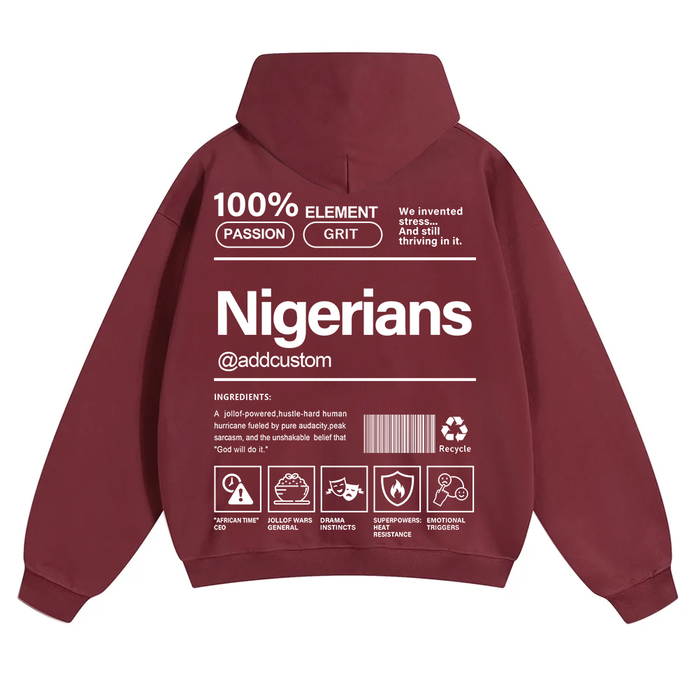 Nigerians Addcustom Unisex Fit Color Hoodie wearishow