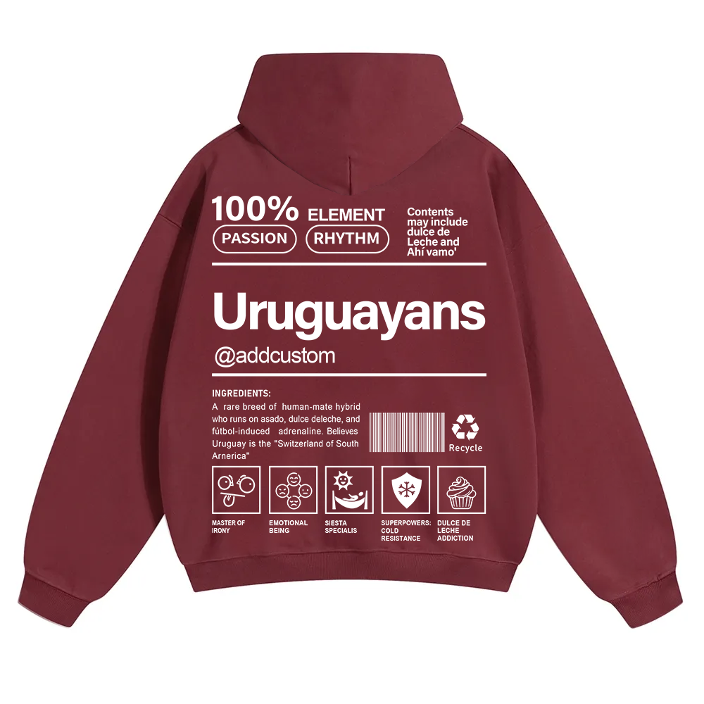 Uruguayans Addcustom Unisex Fit Color Hoodie wearishow