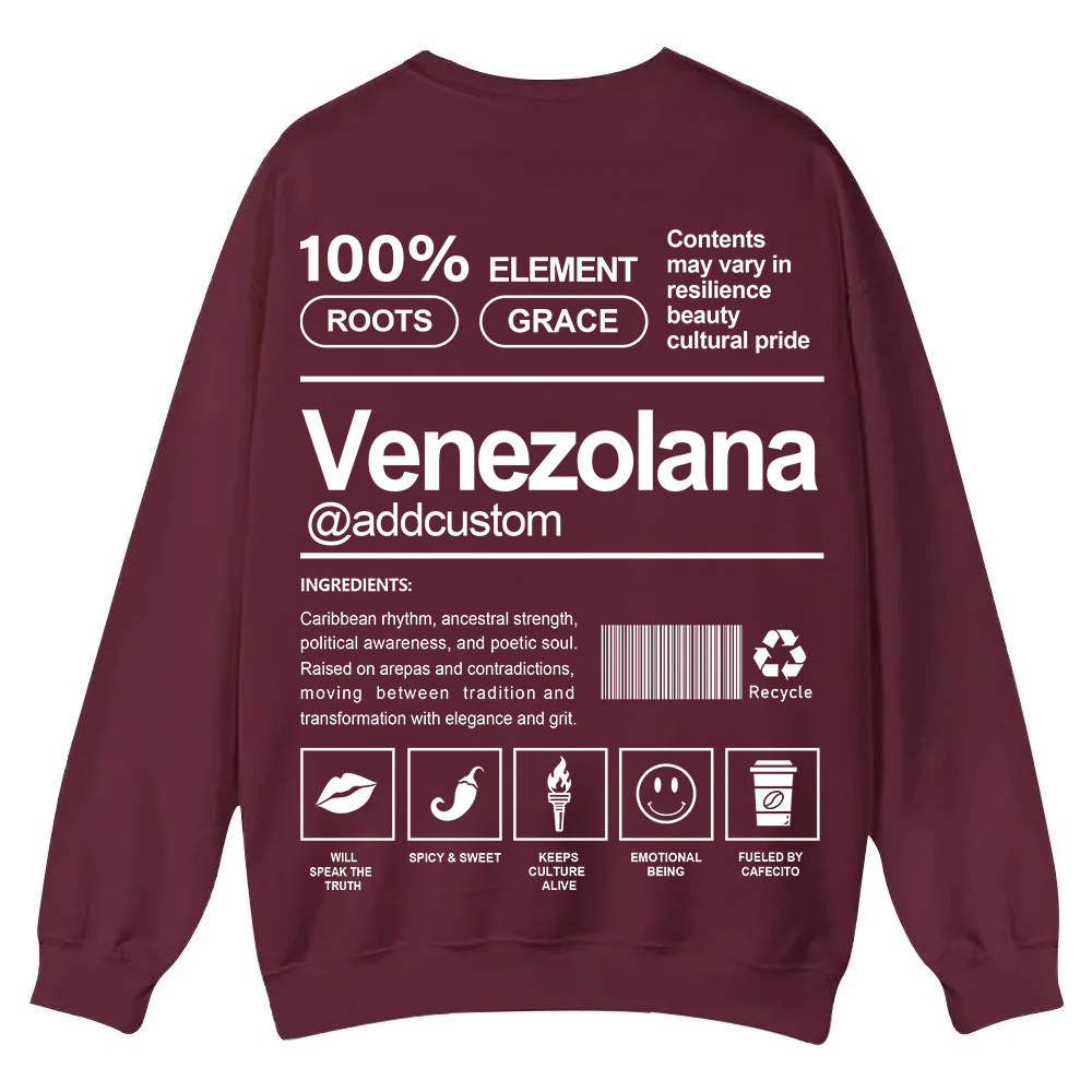 Venezolana Addcustom Unisex Fit  Casual Crewneck Sweatshirt wearishow