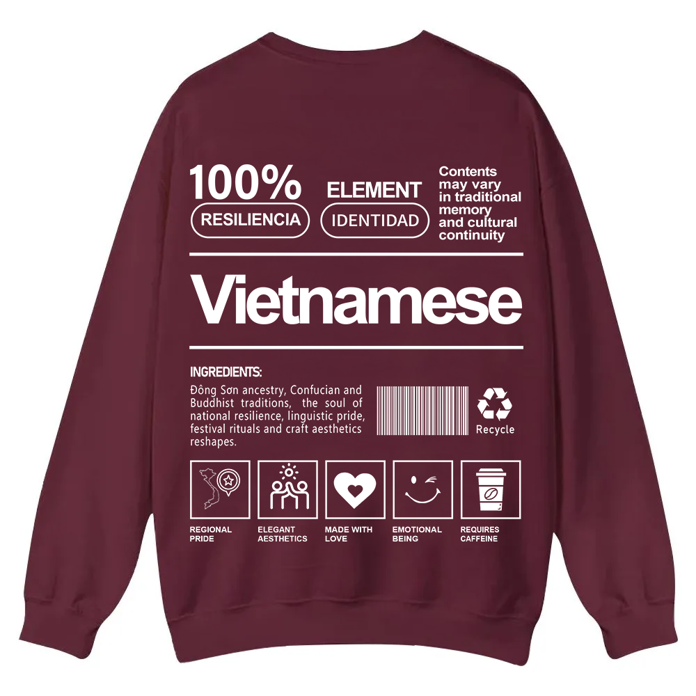 Vietnamese Unisex Fit  Casual Crewneck Sweatshirt wearishow