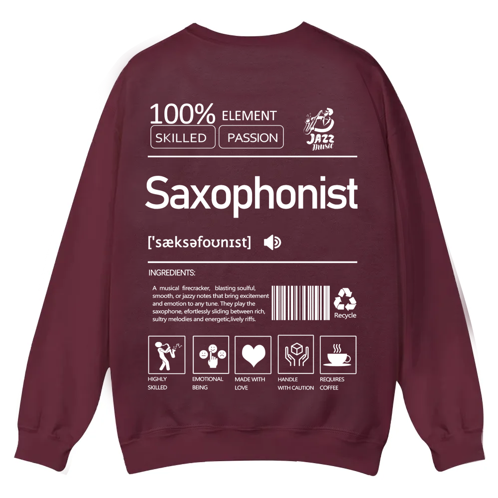 Saxophonist Unisex  Casual Crewneck Sweatshirt wearishow