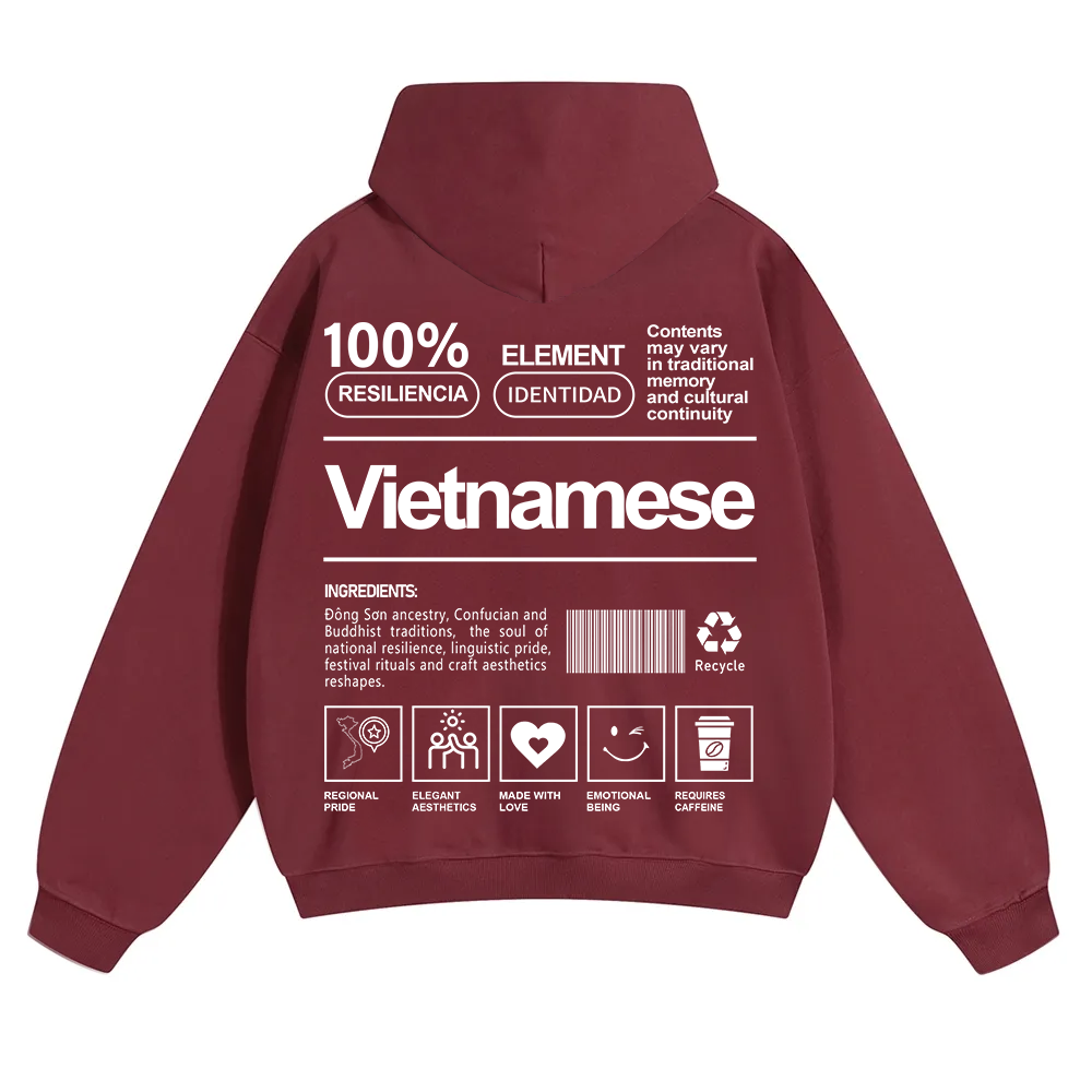 Vietnamese Unisex Fit Color Hoodie wearishow