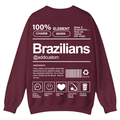 Brazilians Addcustom Unisex Fit  Casual Crewneck Sweatshirt wearishow