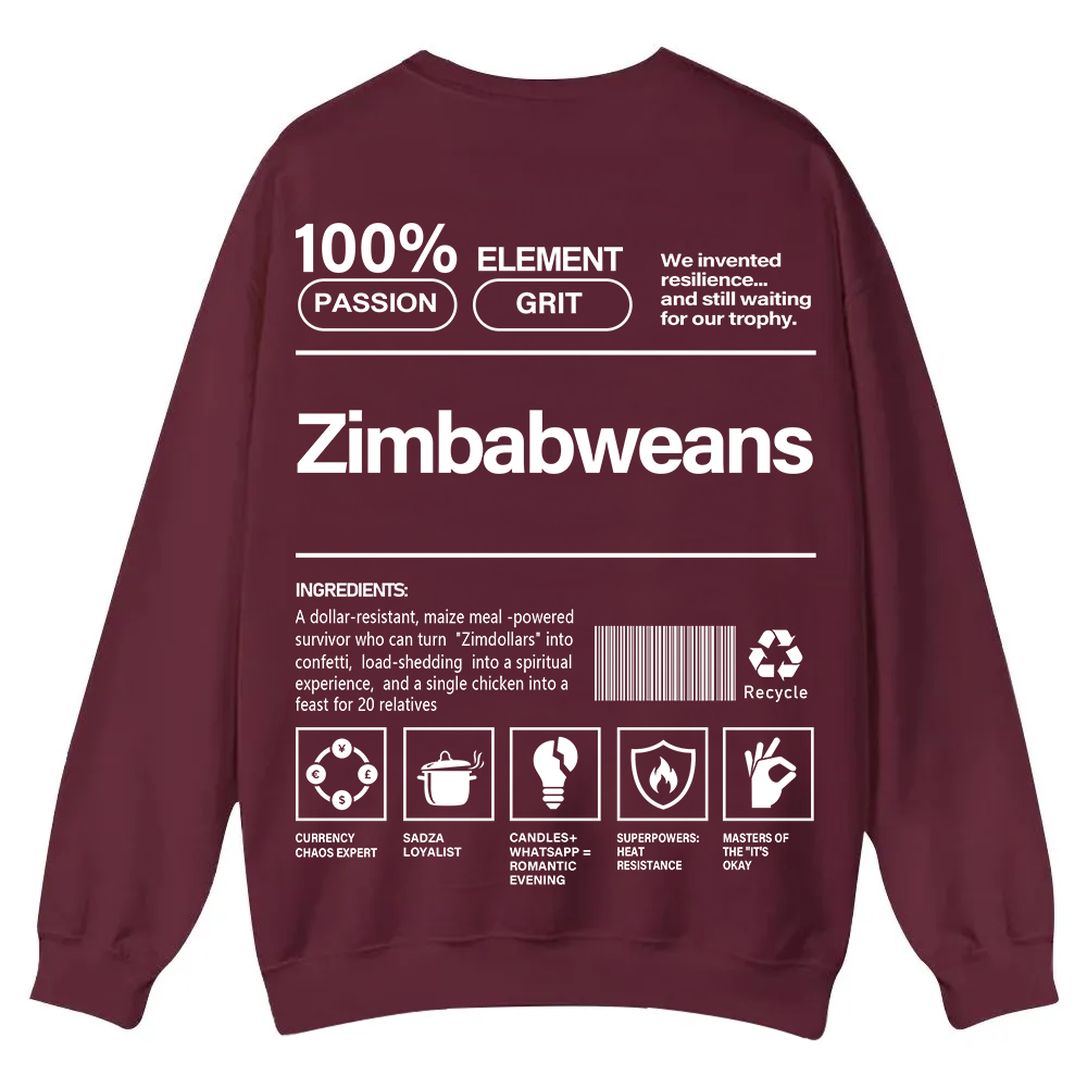 Zimbabweans Unisex Fit  Casual Crewneck Sweatshirt wearishow