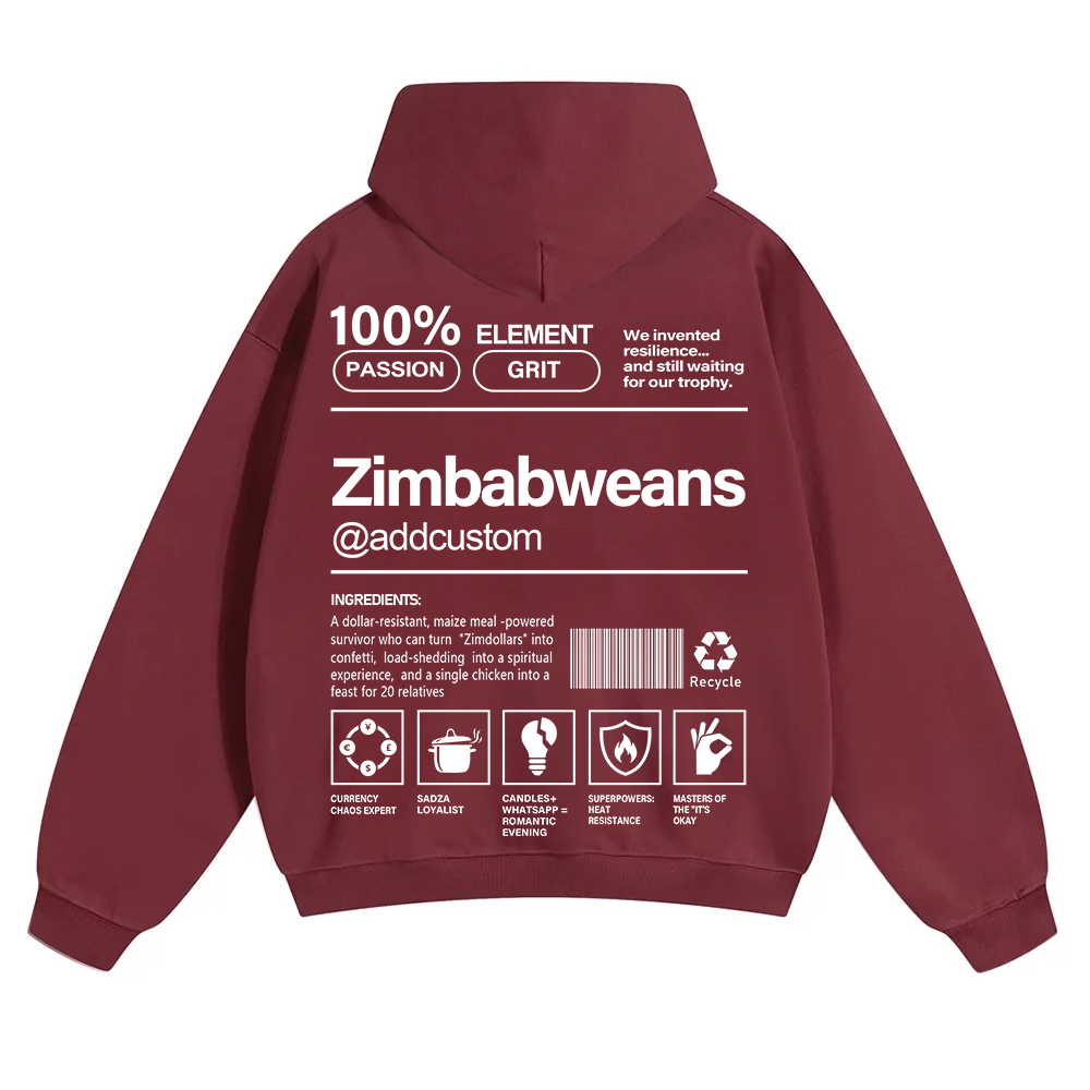 Zimbabweans Addcustom Unisex Fit Color Hoodie wearishow