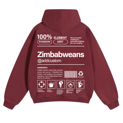 Zimbabweans Addcustom Unisex Fit Color Hoodie wearishow