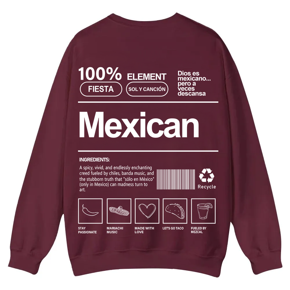 Mexican Unisex Fit  Casual Crewneck Sweatshirt wearishow