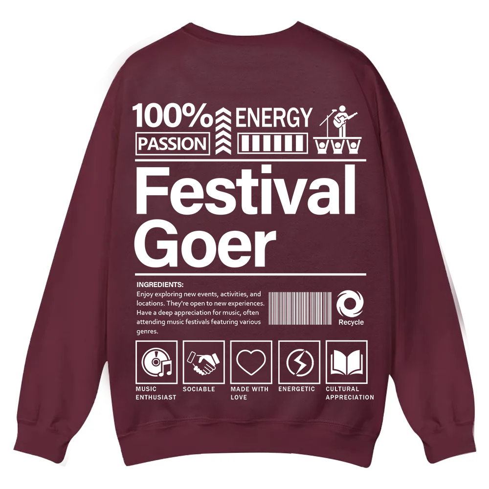 Festival Goer Casual Crewneck Sweatshirt wearishow