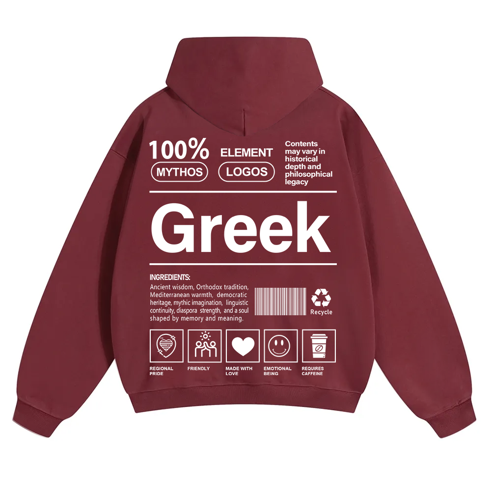 Greek Unisex Fit Color Hoodie wearishow