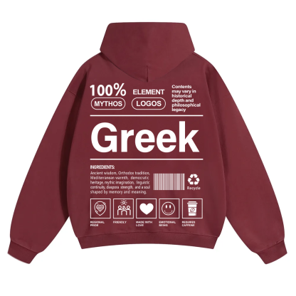 Greek Unisex Fit Color Hoodie wearishow