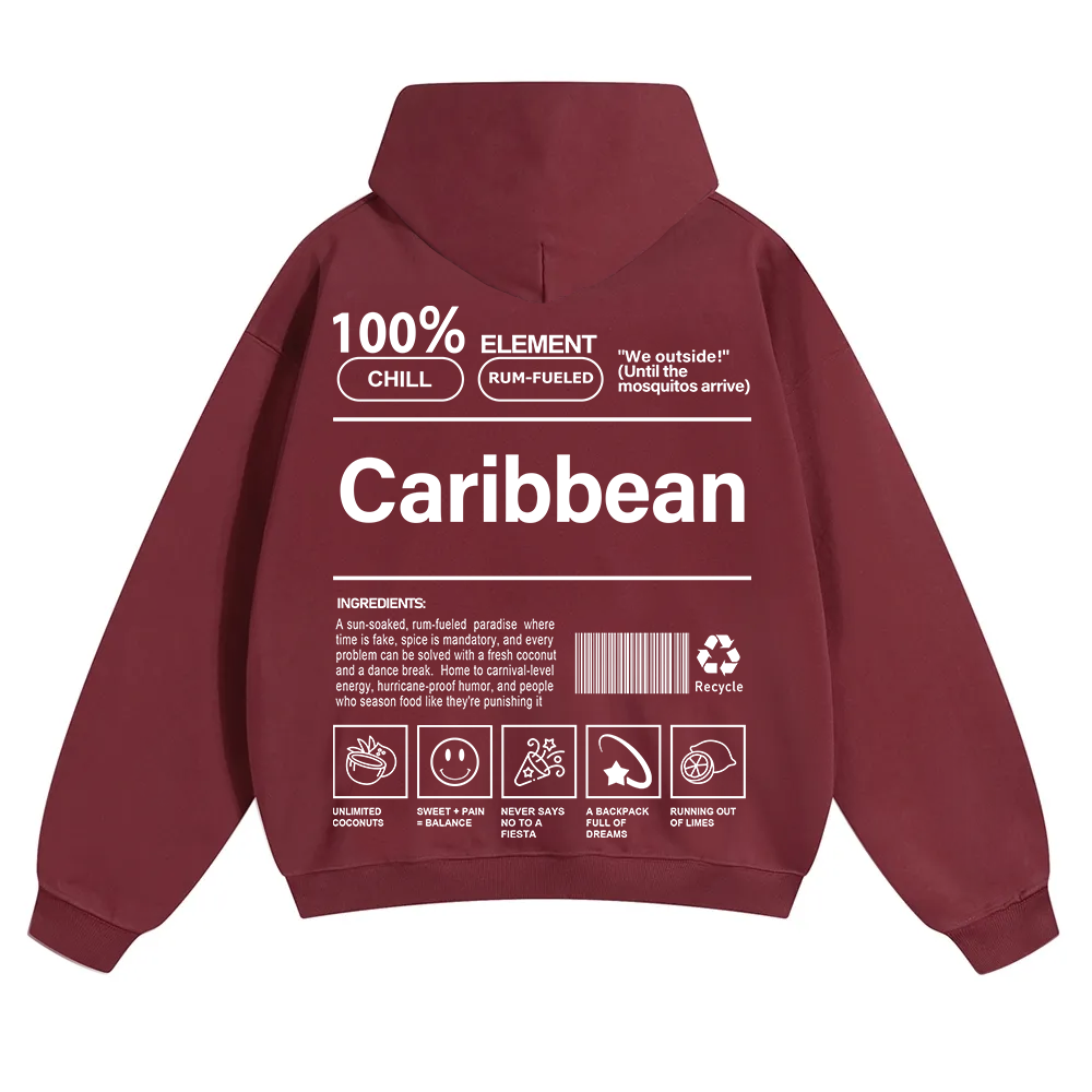 Caribbean Unisex Fit Color Hoodie wearishow