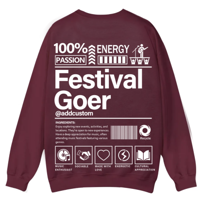 Festival Goer Custom Unisex Casual Crewneck Sweatshirt wearishow