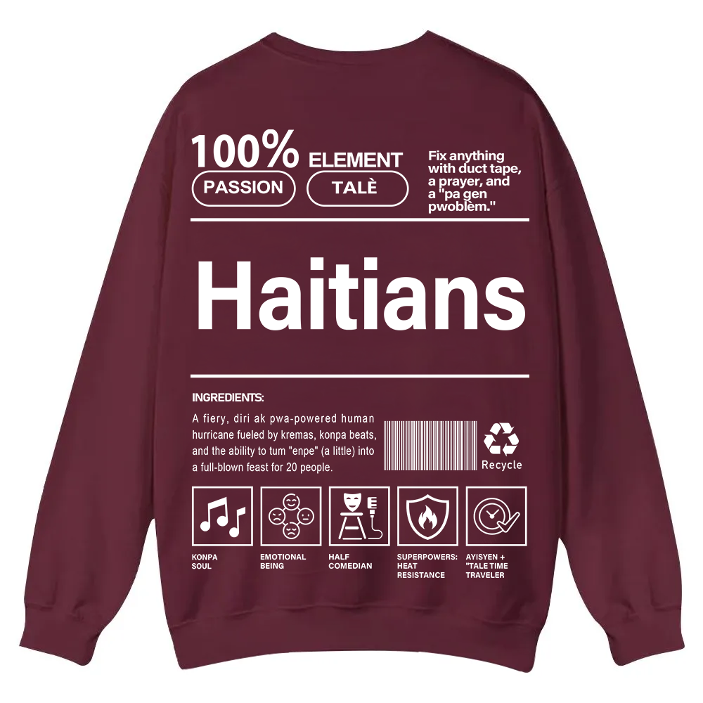 Haitians Unisex Fit  Casual Crewneck Sweatshirt wearishow