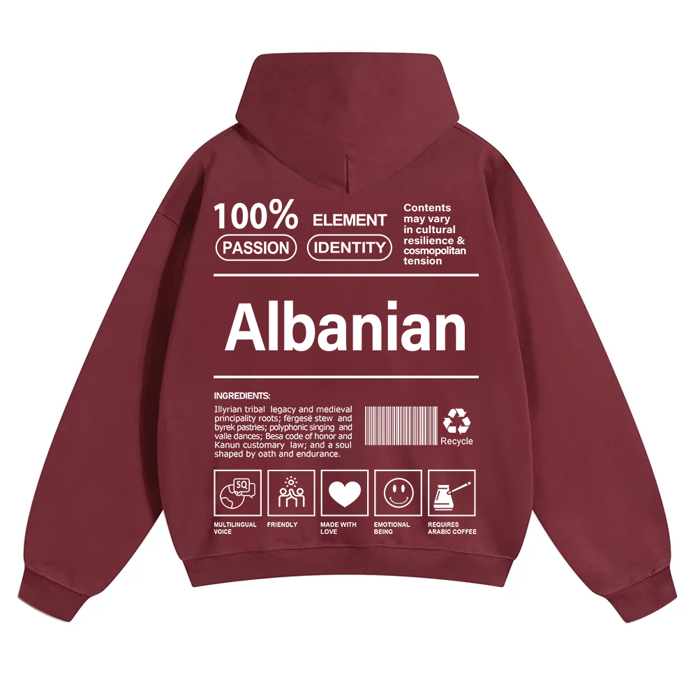 Albanian Unisex Fit Color Hoodie wearishow