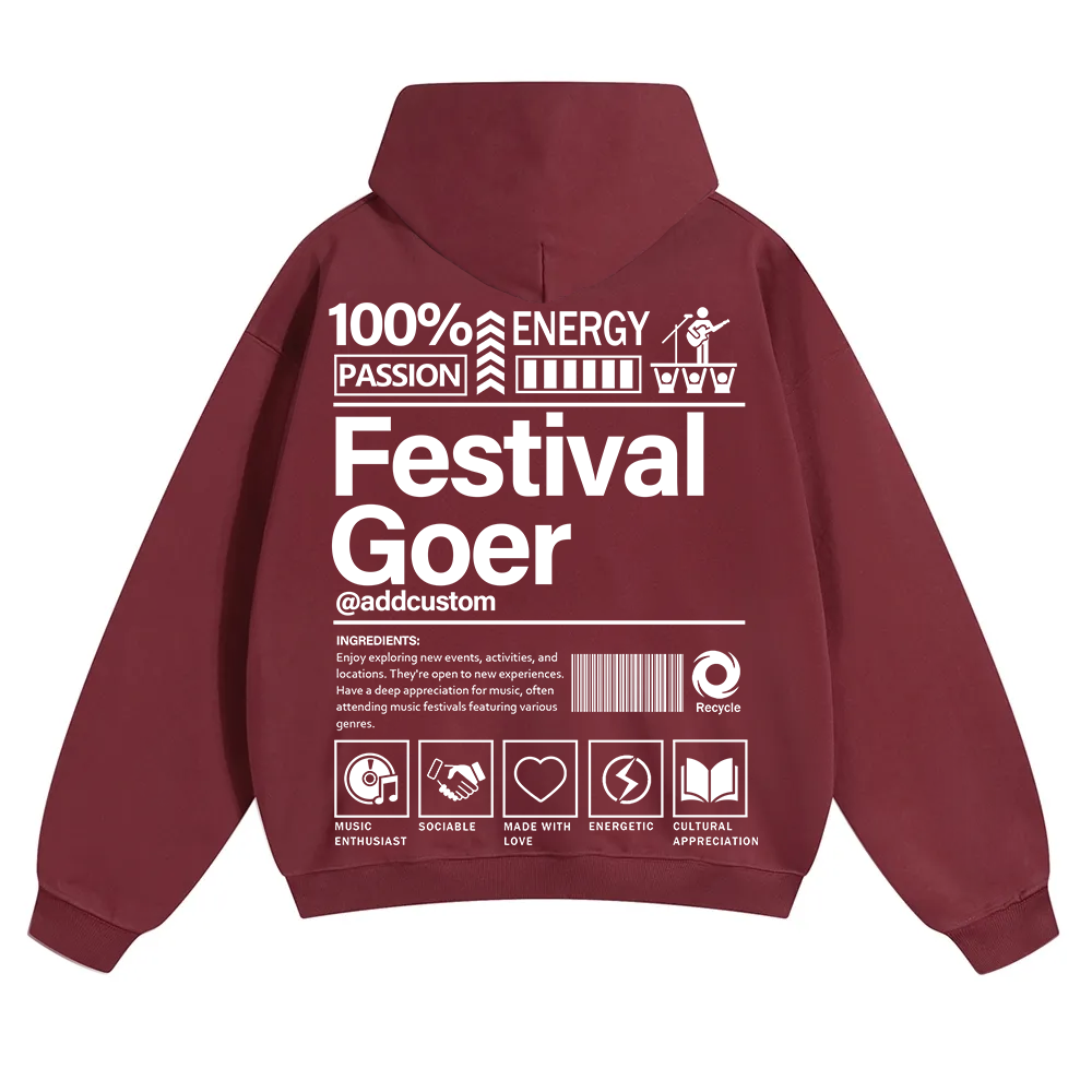 Festival Goer Custom Unisex Solid Color Hoodie wearishow