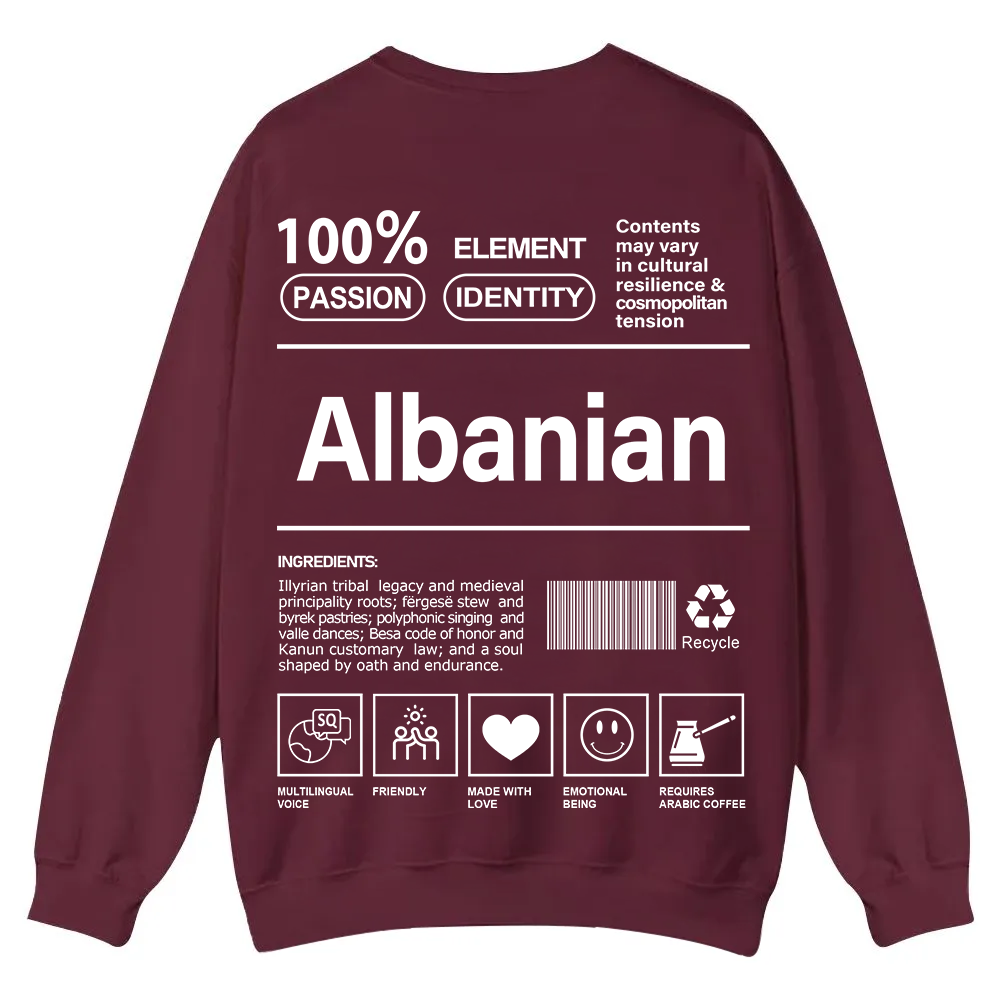 Albanian Unisex Fit  Casual Crewneck Sweatshirt wearishow