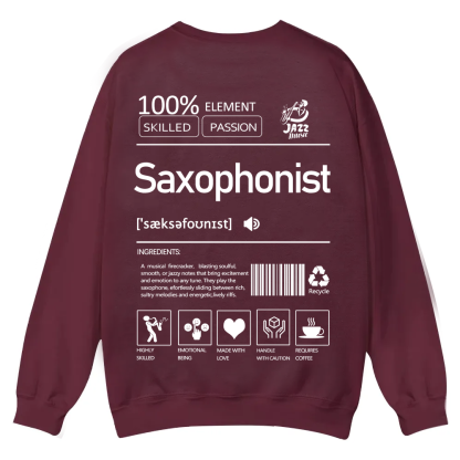 Saxophonist Unisex  Casual Crewneck Sweatshirt wearishow
