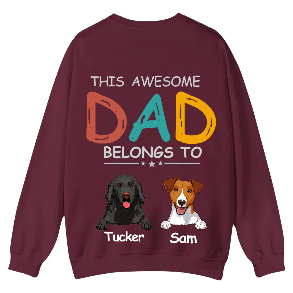 This Awesome Mom/Dad Belongs To - Personalized Custom Unisex Casual Crewneck Sweatshirt