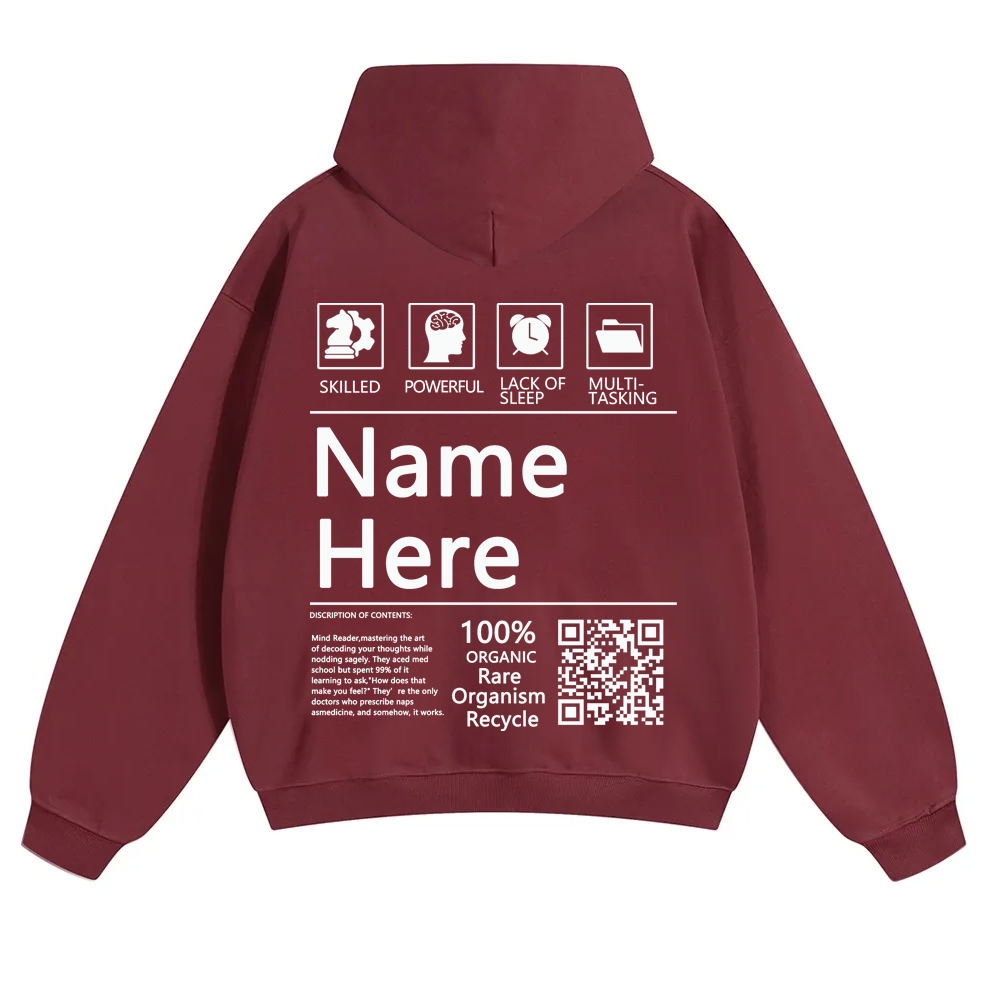 QR Code Customized Unisex Solid Hoodie